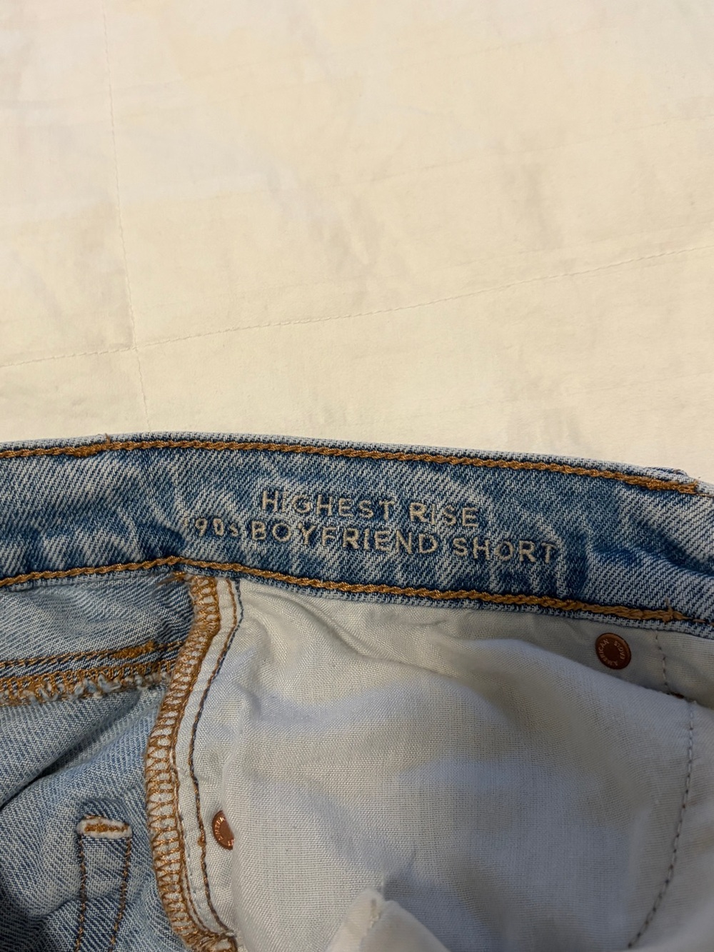 American Eagle high rise Light Wash Ripped Denim Shorts - Picture 6 of 6